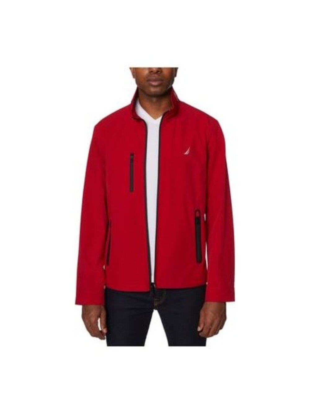 Nautica Mens Solid Lightweight Bomber Jacket Red Size Large NWT